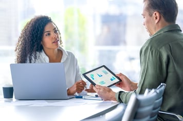 virtual care broker consults with client